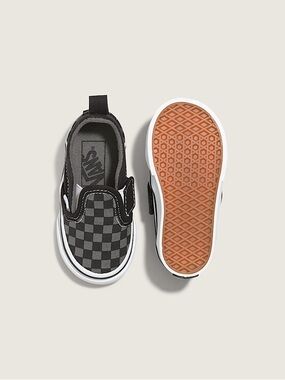 Vans Baby Infant Classic Slip-On Checkerboard - Black/Gray 2C NEW